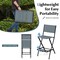 Set of 2 Folding Bar Stools with Backrest and Footrest for Outdoor Use